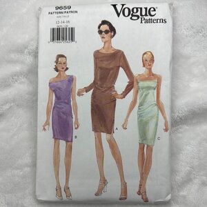 Vogue sewing pattern 9659 PETITE dress three different dress/neckline options